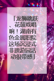 龙狮跳跃、花鼓戏唱响！湖南有色金属职院这场沉浸式非遗游园活动很带感