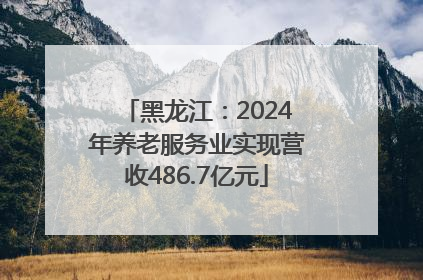 黑龙江：2024年养老服务业实现营收486.7亿元