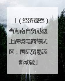 （经济观察）当海南自贸港遇上跨境电商综试区：国际贸易添新动能