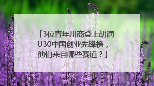 3位青年川商登上胡润U30中国创业先锋榜，他们来自哪些赛道？