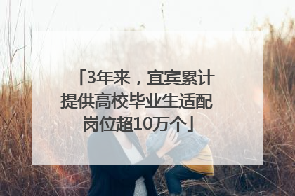 3年来，宜宾累计提供高校毕业生适配岗位超10万个