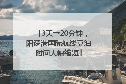 3天→20分钟，阳逻港国际航线靠泊时间大幅缩短
