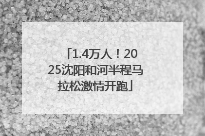 1.4万人！2025沈阳和河半程马拉松激情开跑