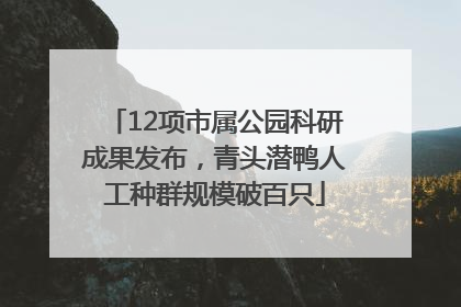 12项市属公园科研成果发布，青头潜鸭人工种群规模破百只