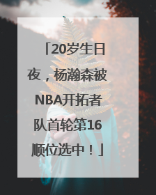 20岁生日夜，杨瀚森被NBA开拓者队首轮第16顺位选中！